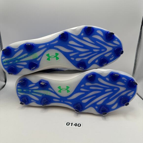 UNDER ARMOUR Men's 15 Yard Low Baseball Metal Cleats Blue White - Picture 7 of 8